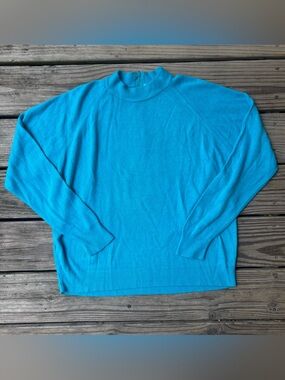 VTG ‘70s Designers Originals Teal Super Soft Acrylic Mock Neck Sweater